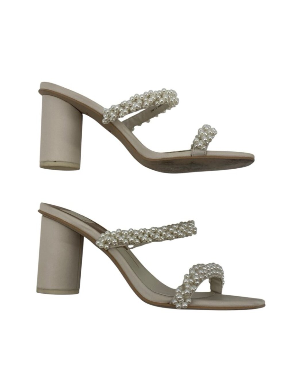 Dolce Vita Women's Size 7.5 Strappy Pearl Block Heel Sandals Ivory - Picture 5 of 16